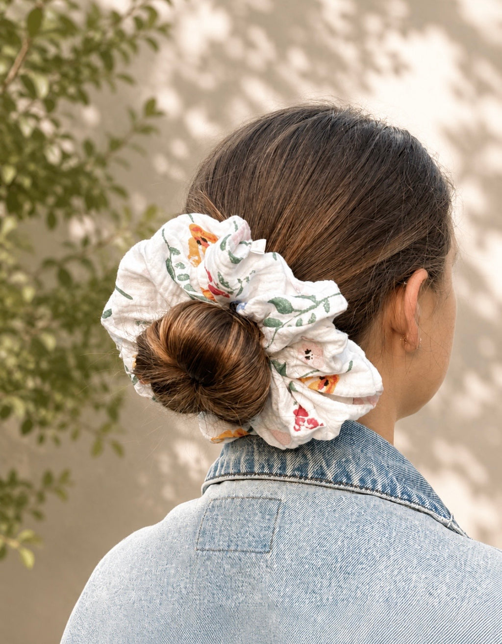 💜 Duża Scrunchie - kwiaty