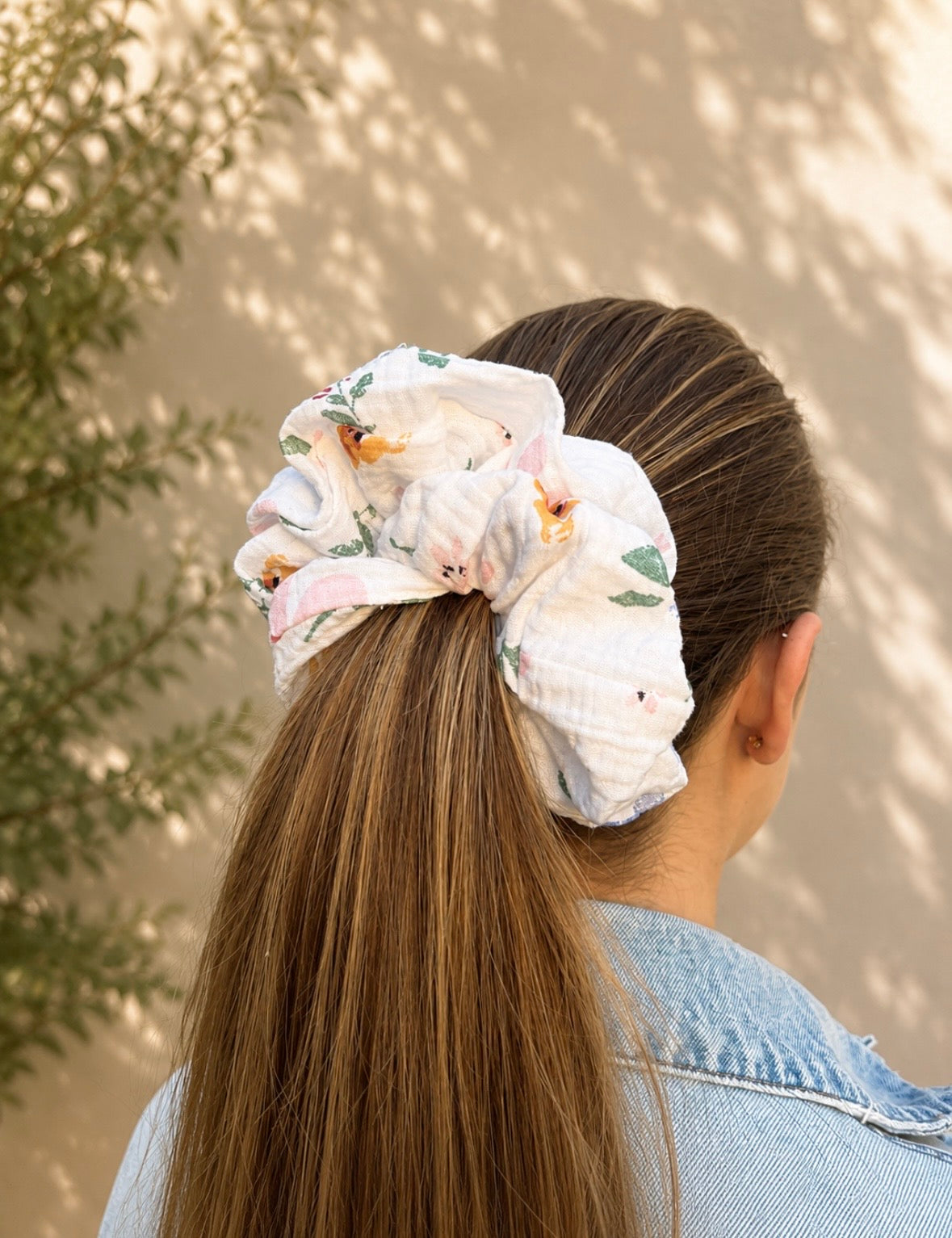 💜 Duża Scrunchie - kwiaty