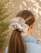 🤍 Duża Szara Scrunchie