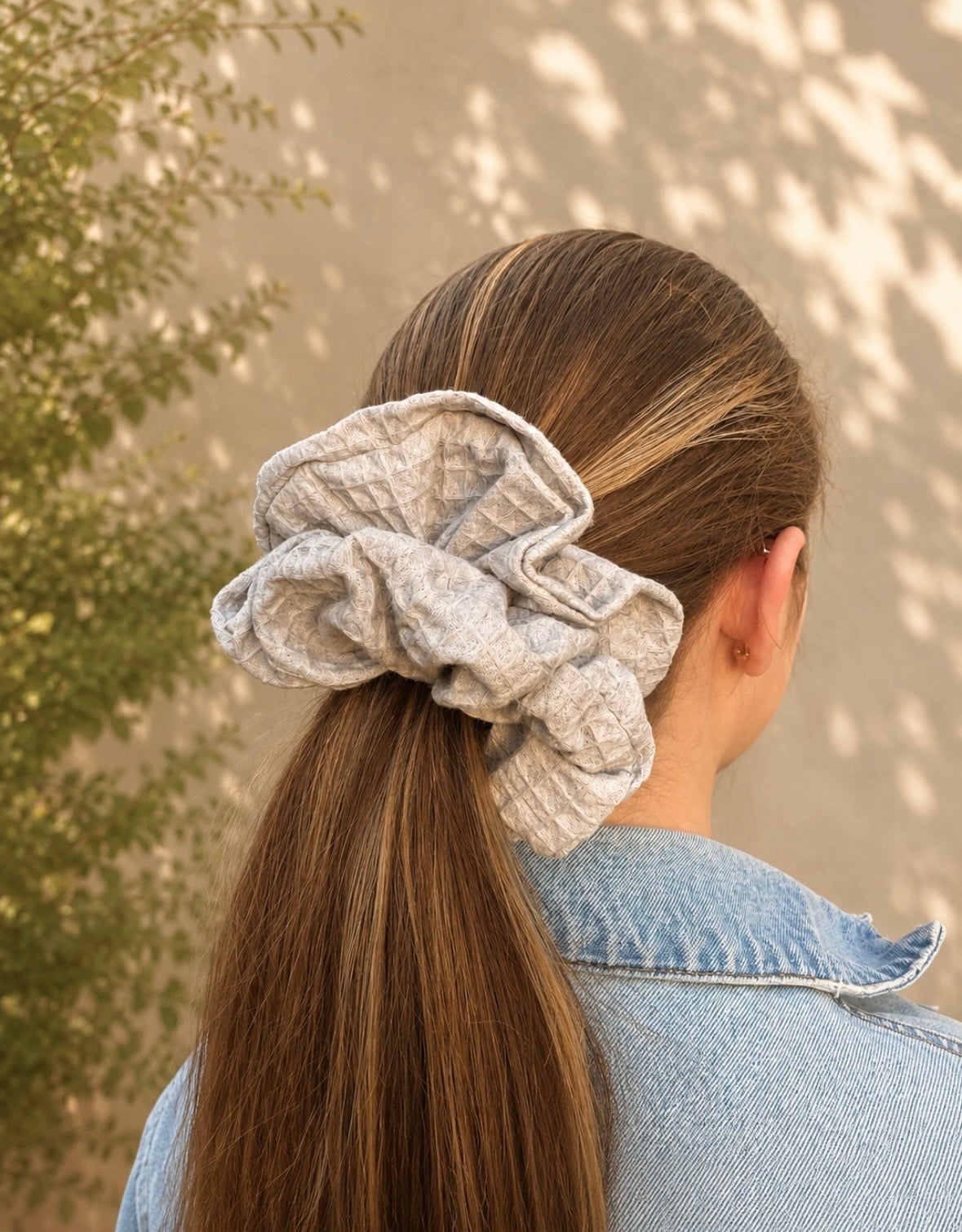 🤍 Duża Szara Scrunchie