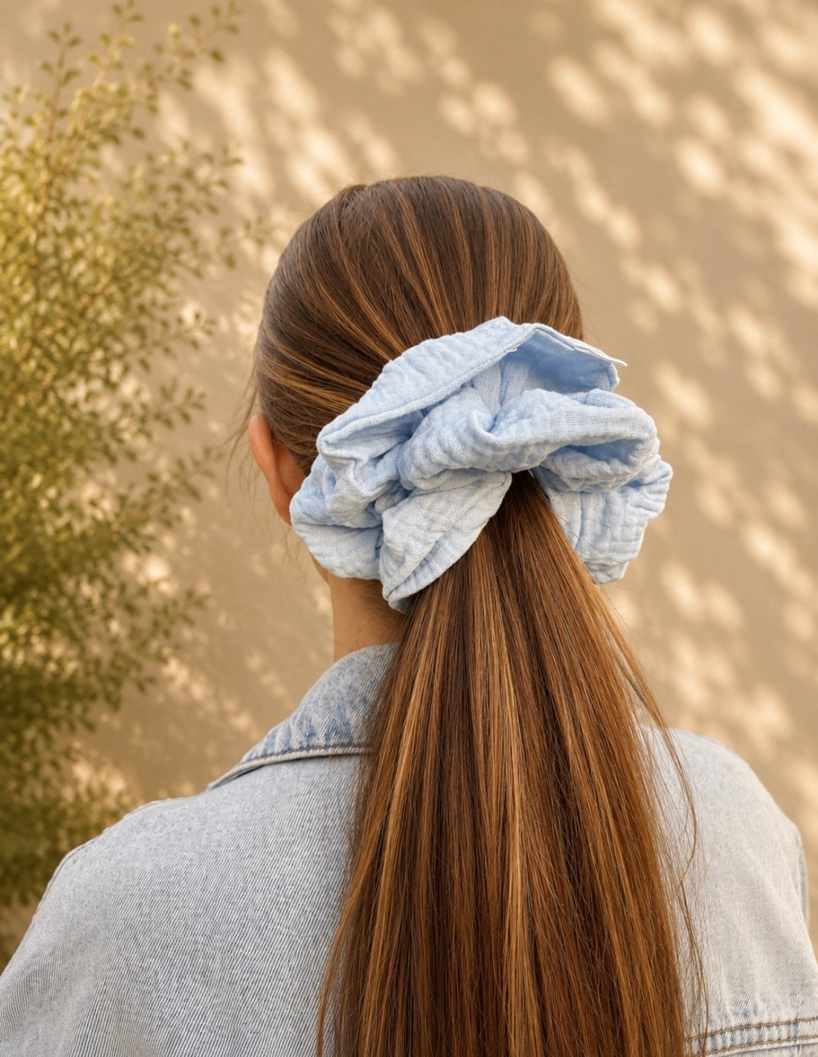 💙 Duża Niebieska Scrunchie