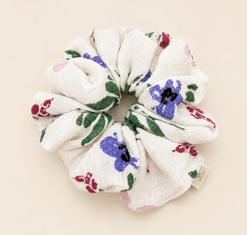 💜 Duża Scrunchie - kwiaty